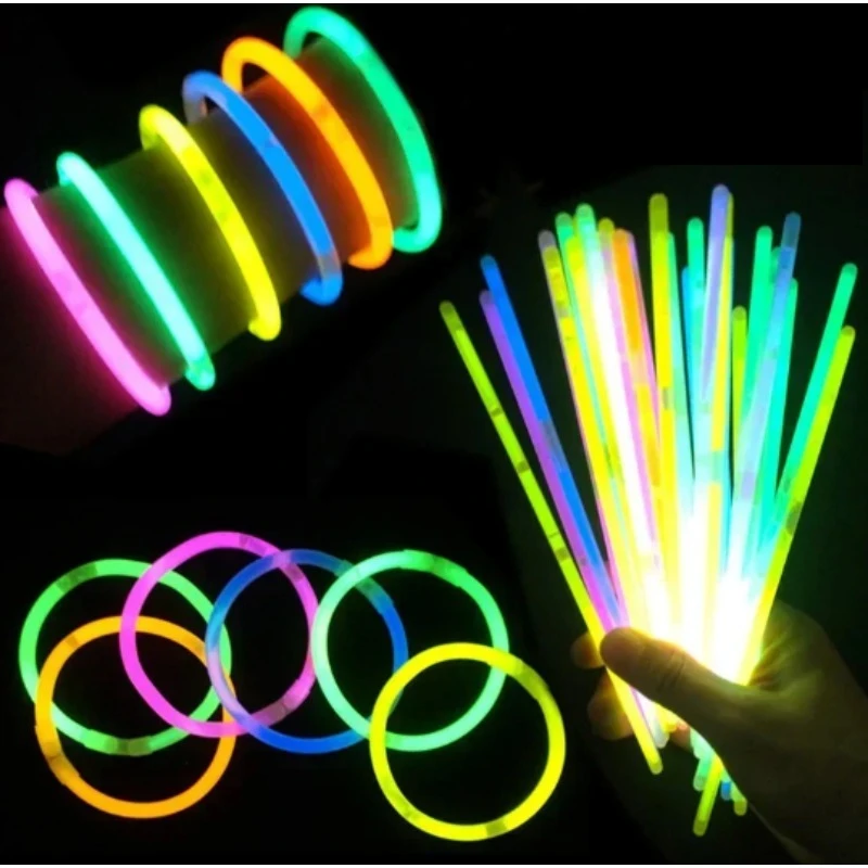 60pcs Fluorescence Light Glow Party Sticks Bracelets Necklaces Neon for Party Wedding Glow Sticks Bright Colorful Glow Stick