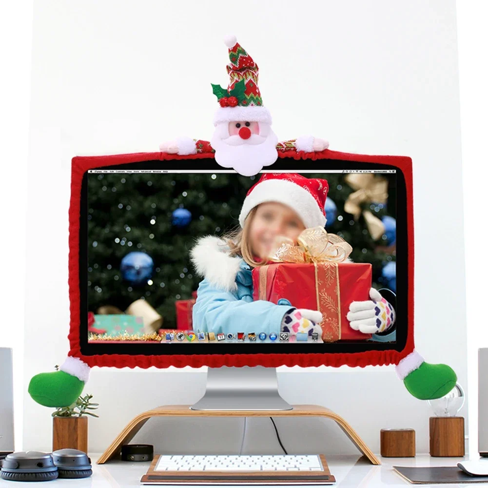 Weihnachten LCD Display Bumper Fall Abdeckung Schneemann Santa Claus Elch Dekoration Computer PC TV Monitor Vlies Dekorieren Abdeckung