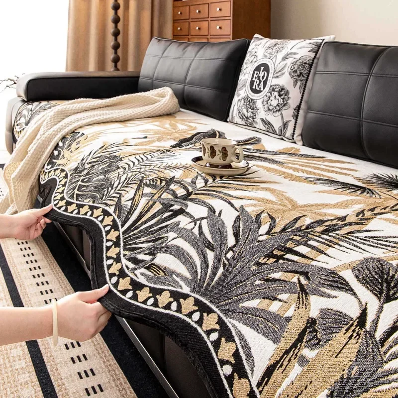 Chenille Soft Sofa Cushion Four Seasons Use Anti Slip Fixation One Piece Couch Seat Mat Living Room Sofa Protection Slipcover