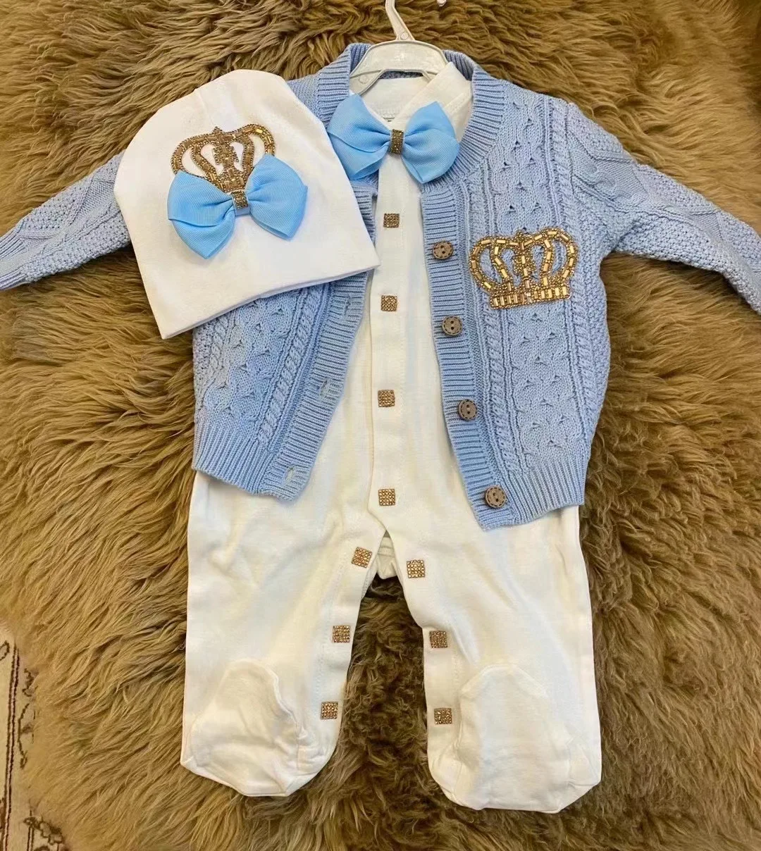 Newborn Baby Boy Outfits Set Kids Clothing Real Cotton Infant Care Products Body Suit Shirt Pants Hat 5 Pieces Origin Turkey