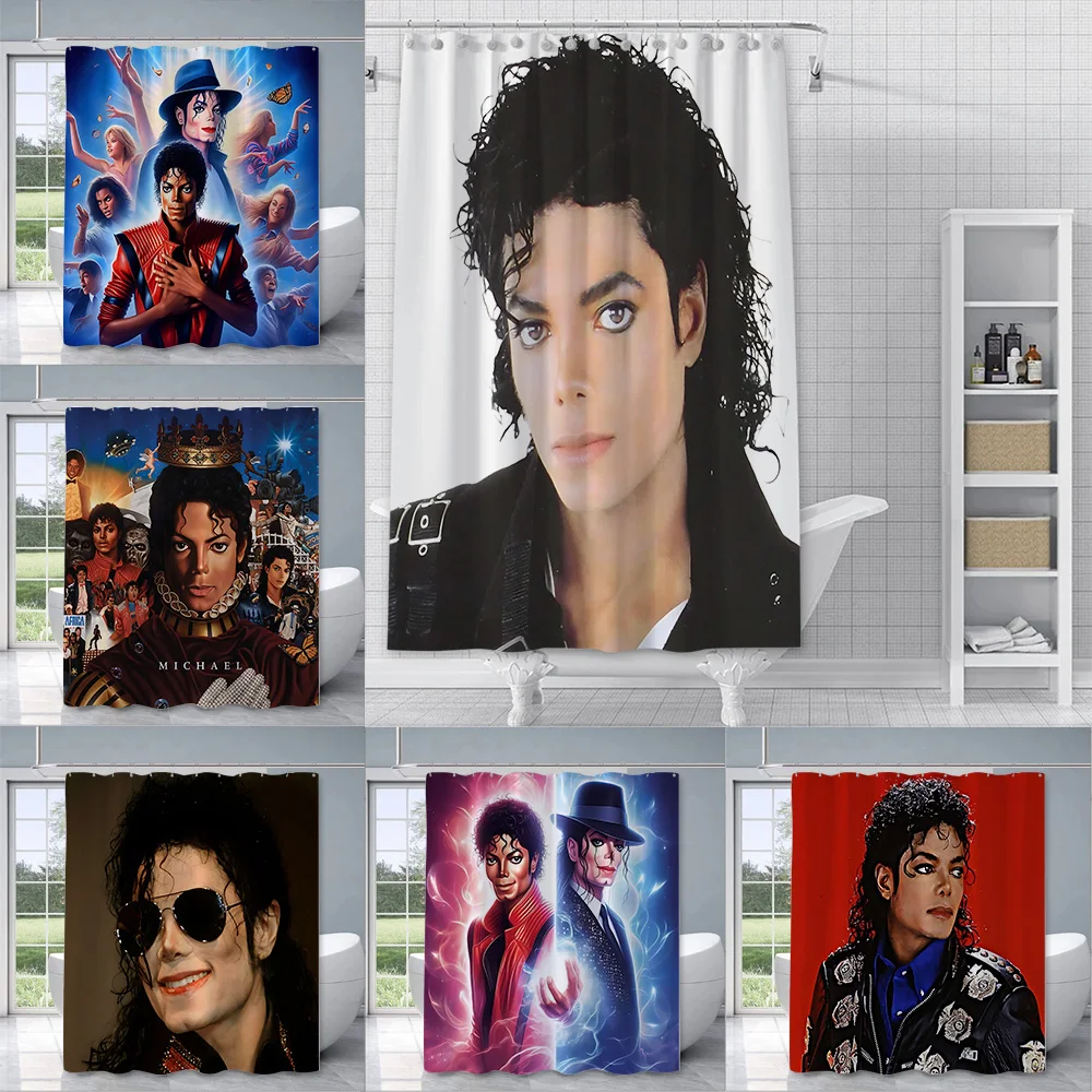 Michael Jacksons Shower Curtain Waterproof Polyester Fabric Paint Colorful Bath Curtains Home Bathroom Decor Curtain With Hook