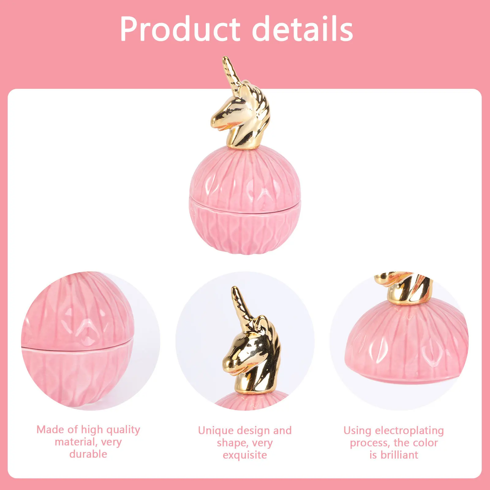 

Unicorn Jewelry Box Candy Storage Container Music Household Case Creative Jar Ceramics