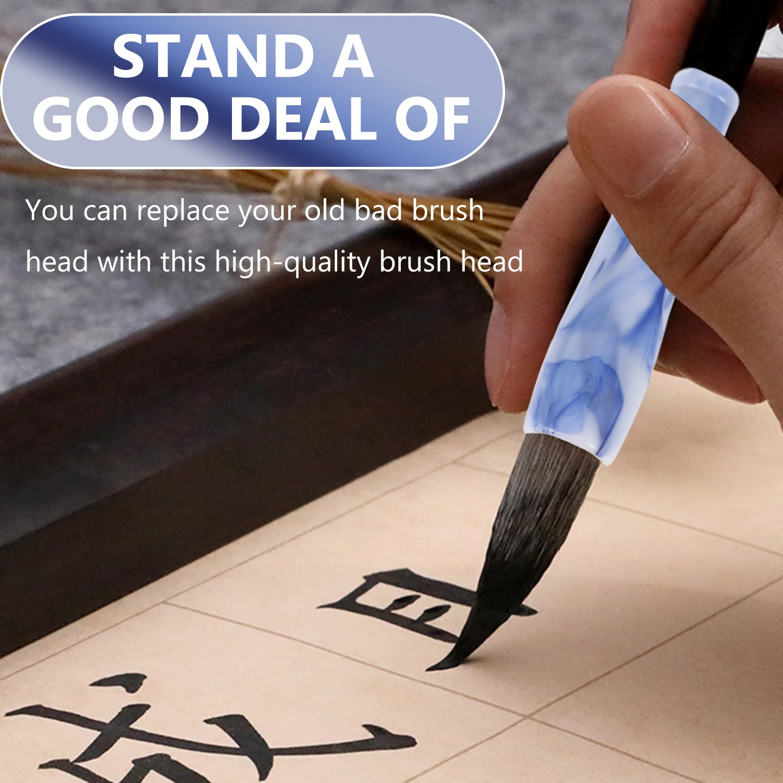 

1Pcs Universal Writing Brush Head High-Quality Plastic Brush Accessory Long-Lasting Replacement Tip for Study Supply DIY Craft