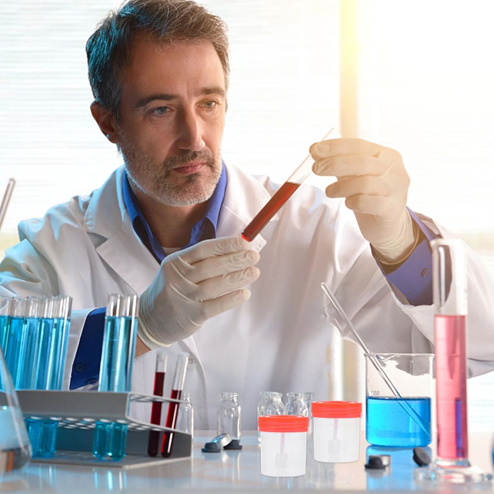 25Pcs 40ml Fecal Urine Sample Cups Premium Leak Proof Medical Containers for Lab Test Inspection Fecal Specimen Cup