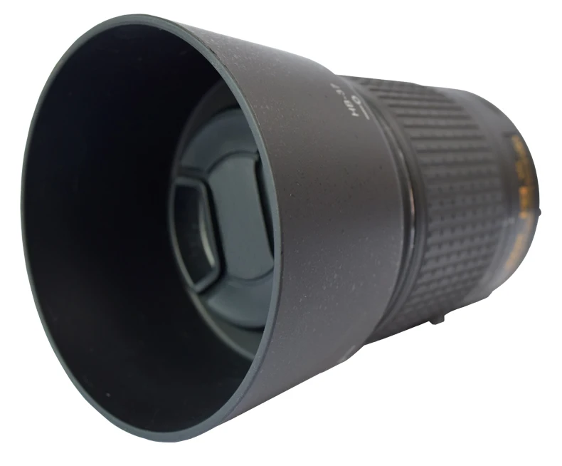 Capa da lente da câmera bizoe HB-37 para nikon 55-200mm F4.5-5.6G lente hood câmera 52mm capa solar reversível