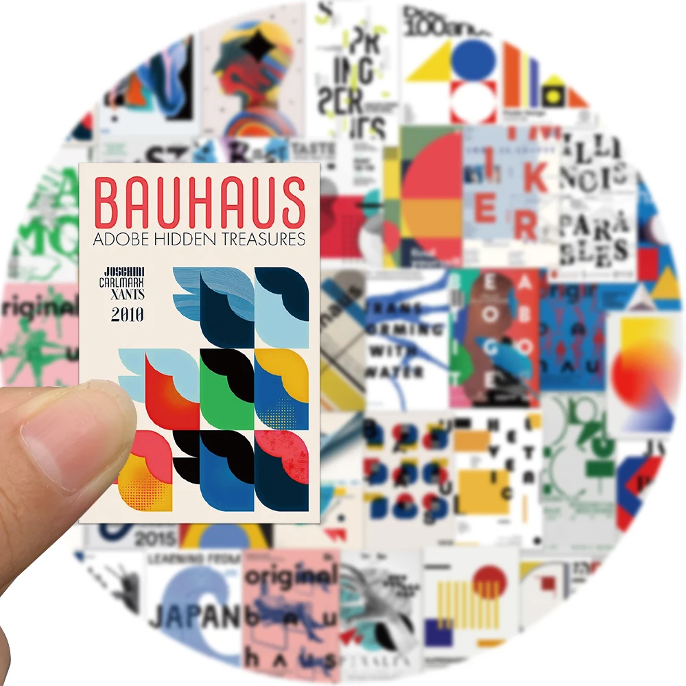 Bauhaus-Abstrato Avant-garde Art Poster Sticker, Personalidade Adesivo, Impermeável, DIY Scrapbook, Mala, Copa, Telefone, Laptop Decal, 40Pcs