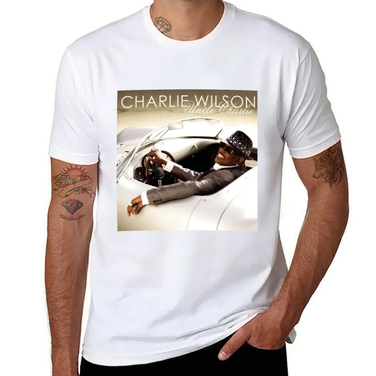 Charlie Wilson tío charlie camiseta hombre camiseta algodón alta calidad camisetas para hombre paquete camiseta blanca