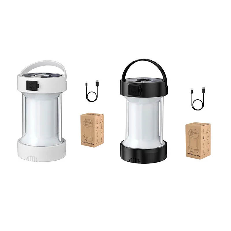 Outdoor Camping Light Type-C Emergency Light Multifunctional Tent Solar Rechargeable Strong Light White