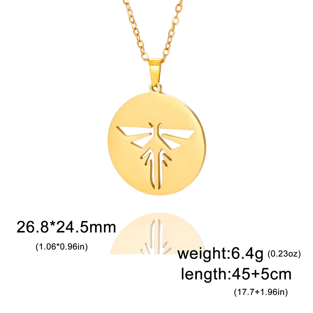 EUEAVAN The Last Of Us Necklace for Men Women Stainless Steel Box Chain Hollow Out Firefly Pendant Necklaces Hot Game Jewelry