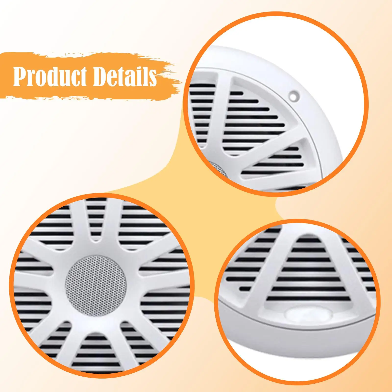 2x Marine Speakers Accessory Durability High Performance, Spare Parts, Easy to Install Premium Weather Resistant Boat Speaker