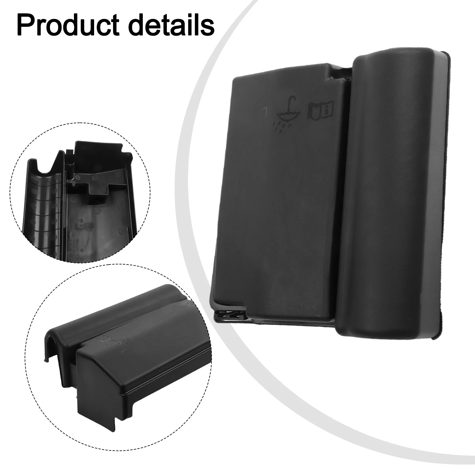 غطاء صندوق فيوز السيارة، غطاء وحدة التتابع، مادة بلاستيكية، خصائص ثابتة، لون أسود، سهل التركيب، أسود #3