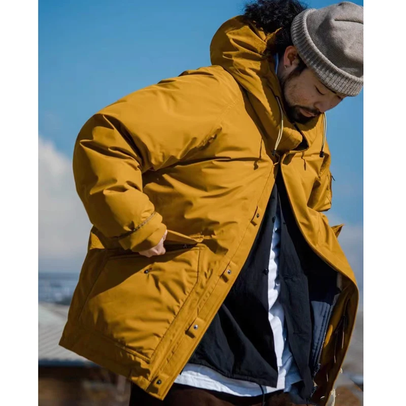 Na*mica 2L ダウンコート 24AW 若者人気ホワイトダックフェザーフード付きジャケットミッドレングスアウターティーン冬シーズン