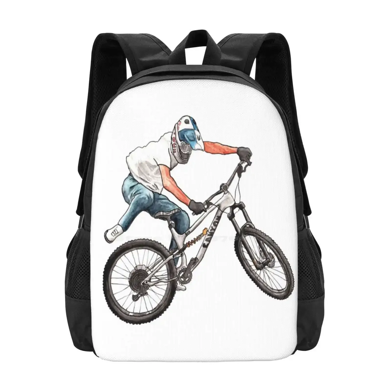 Mochila escolar Fabio Wibmer Nac-Nac, mochila de gran capacidad para ordenador portátil, Fabio Wibmer, bicicleta de montaña, famoso Freeride, descenso, Mtbiking