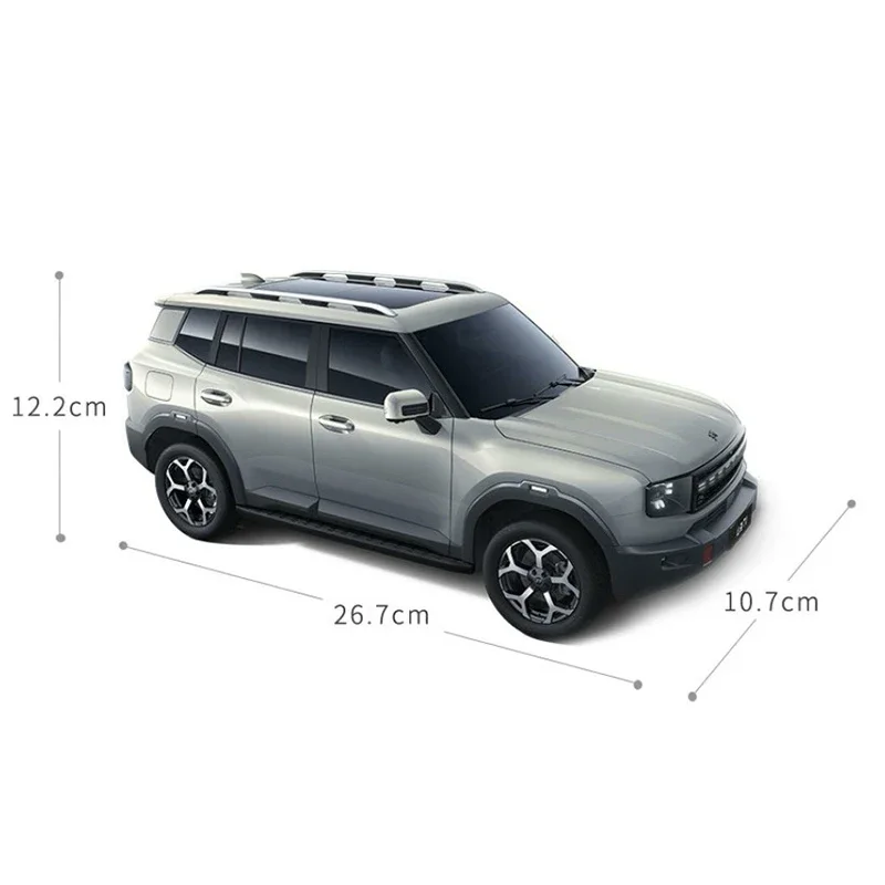 JETOUR T1 شانهاي جبل البحر سبيكة سيارة نموذج منضدية الديكور رمادي أخضر جمع عرض شيري SUV 1:18
