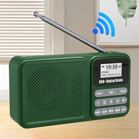 Portable DAB+ Digital Radio Bluetooth-Compatible Solar Powered/Rechargable Emergency Radio Receiver LCD Display Wireless Speaker