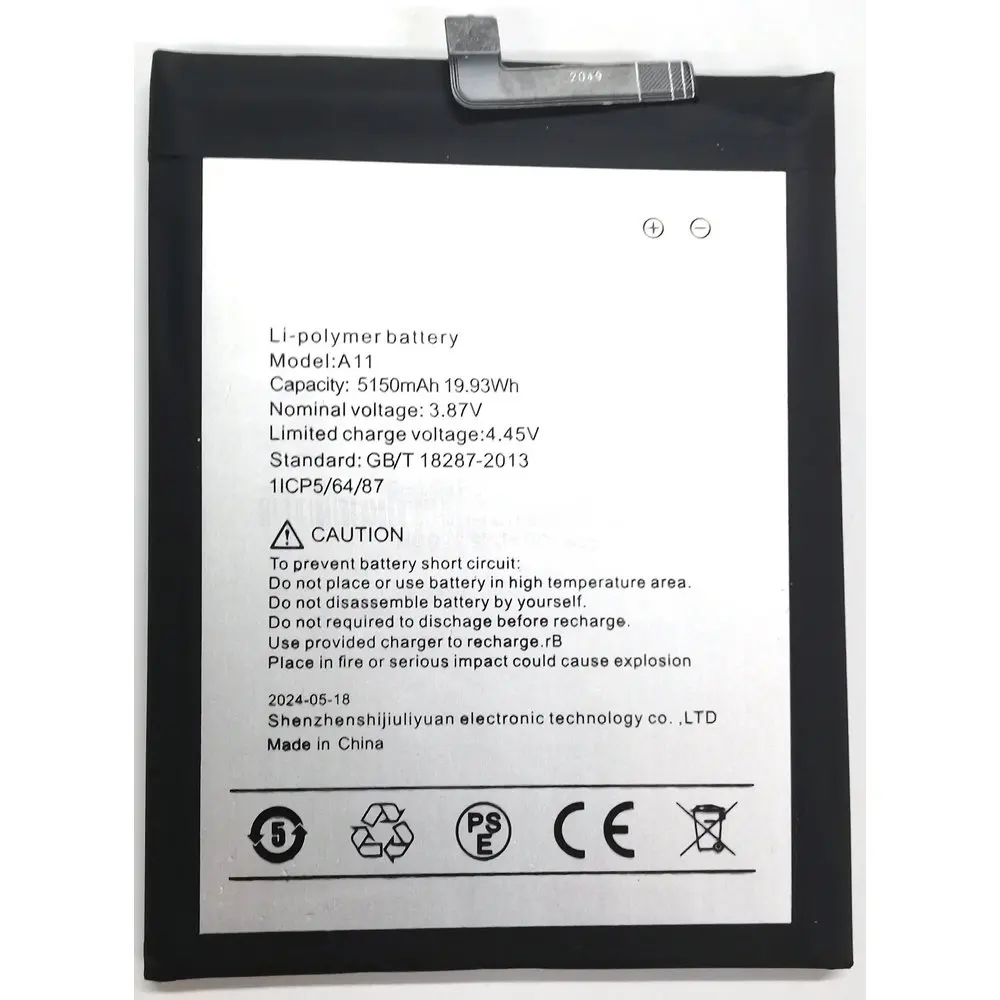 

3,87 В 5150 мАч A11 UMI Umidigi перезаряжаемая литий-ионная полимерная батарея для мобильного телефона