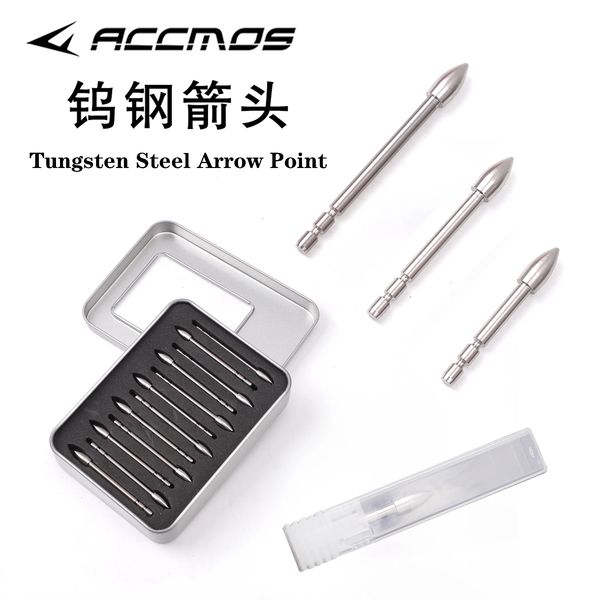 1PC Tungsten Steel Glue-in Arrow Head 100 120 140  Grains  For X-10 Archery Shooting