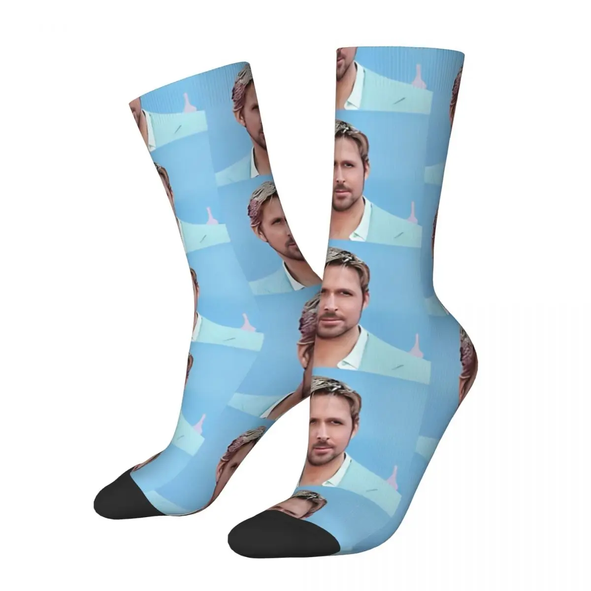 RYAN GOSLING Stock Adults Men beard Socks Soft Breathable Fashion Socks Spring Climbing Anti-Slip Pattern Socks Birthday Present