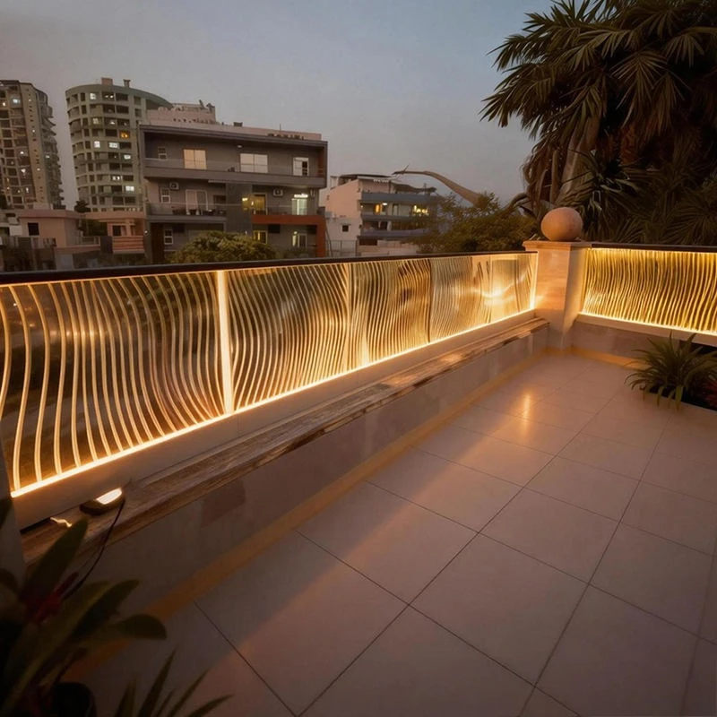 Glass balustrade outdoor balcony terrace roof 12-20 mm frameless, platform balustrade
