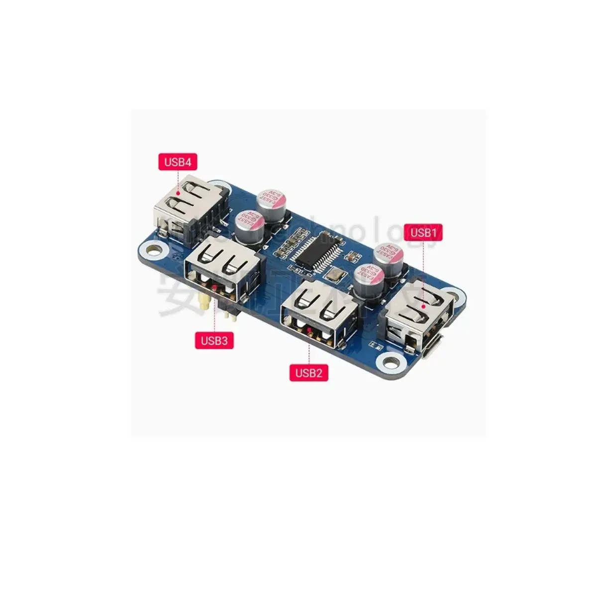 

4-сторонняя плата расширения интерфейса USB для Raspberry Pi 4B/3B+/Zero2W, модуль разветвителя USB-концентратора