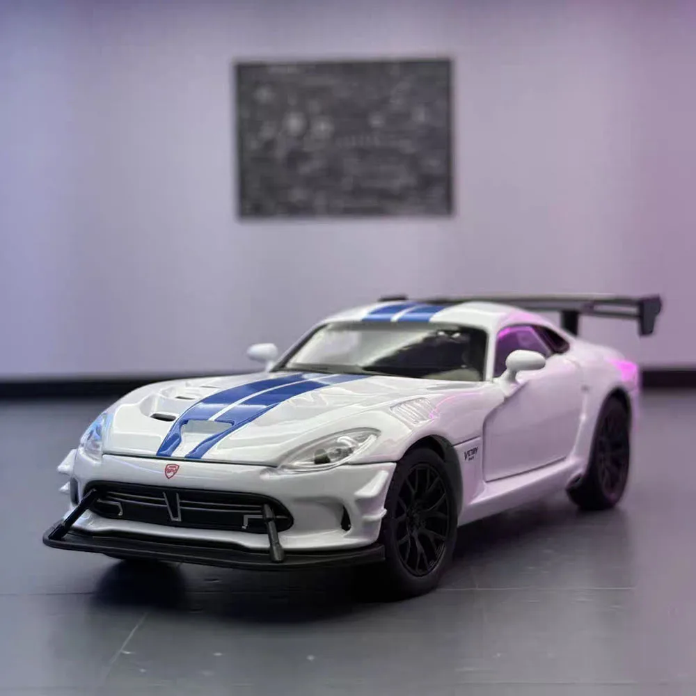

1:32 Alloy Viper GTR R35 Miniature Cars Toy Diecast Models Rubber Tires Light Music Pull Back Supercar Model for Boys Xmas Gifts