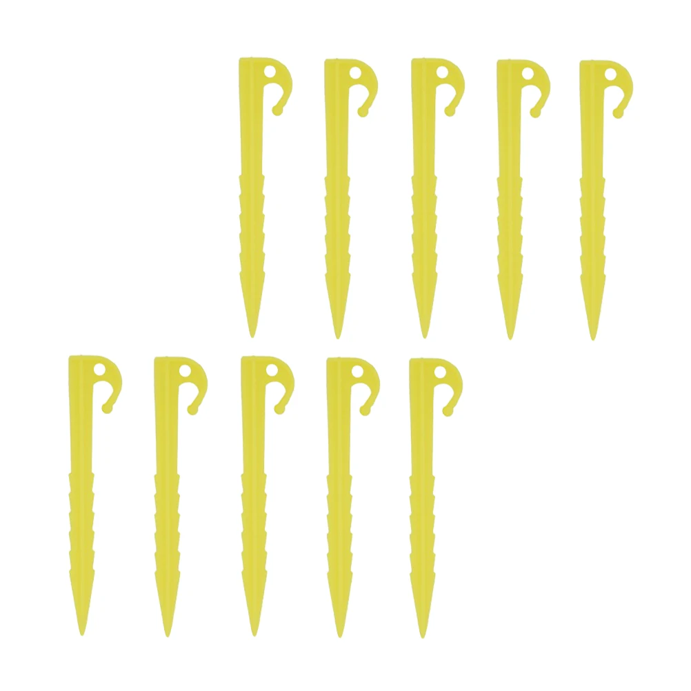 

10pcs Tent Pegs Ground Support Lightweight Durable Plastic Stakes for Outdoor Tent Awnings Canopy Grass Ice Ground Fit