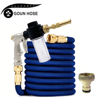25ft-100ft Expandable Rubber Hose Garden Watering Hose High-Pressure Foam Water Gun Car Washing Lawn Irrigation Tool GOUN HOSE