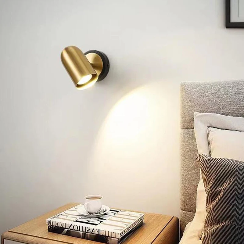 2 Piece golden modern wall lamp bedside bedroom simple adjustable LED sconce golden wall light nordic porch wall lamp