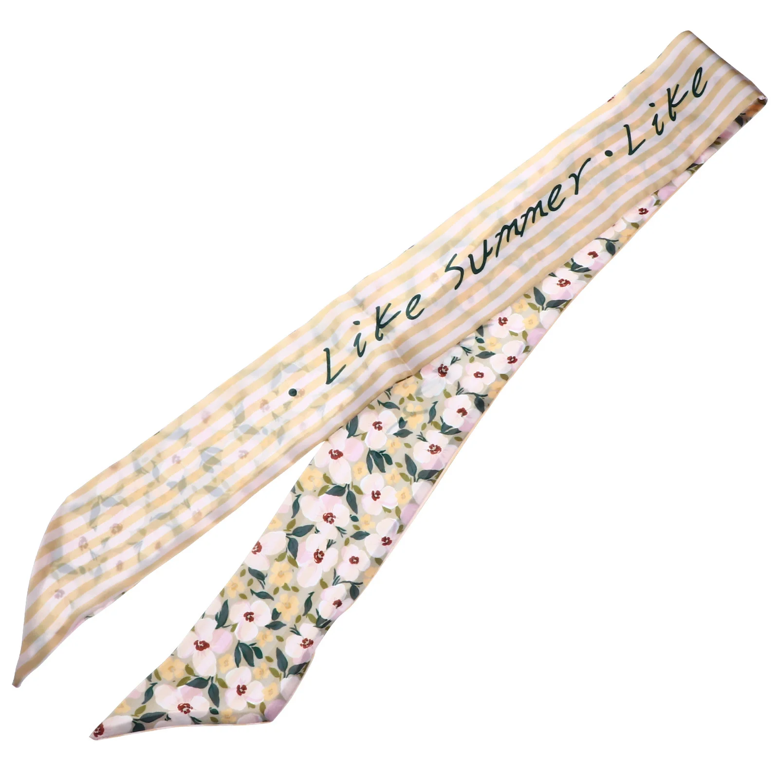 

1 шт., шелковый шарф с цветочным принтом, резинка для волос, длинная лента, держатель для хвоста для женщин, элегантная веревка для волос, мягкая, приятная для кожи, блестящая, декоративная