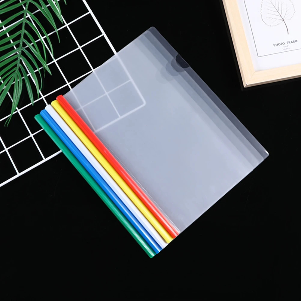 

25pcs Plastic A4 File Folders Transparent Report Covers Sliding Bar Resume Document Holders School Office Home Use