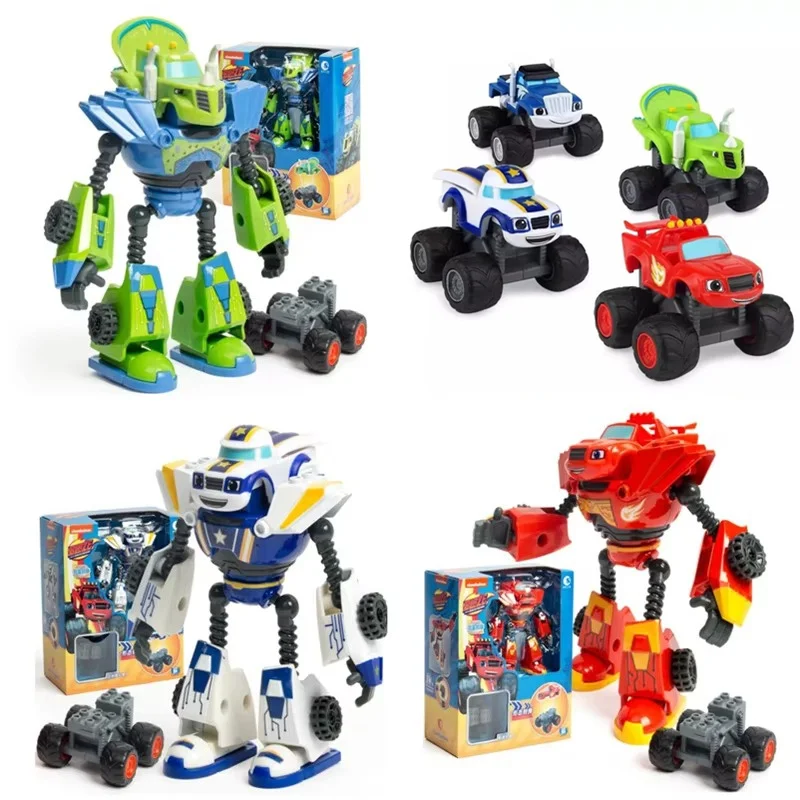 

Hot Anime Action Figure Blaze Monster Machines Cartoon Plastic/Alloy Deformed Car Model Robot Toys Kids Children Birthday Gifts