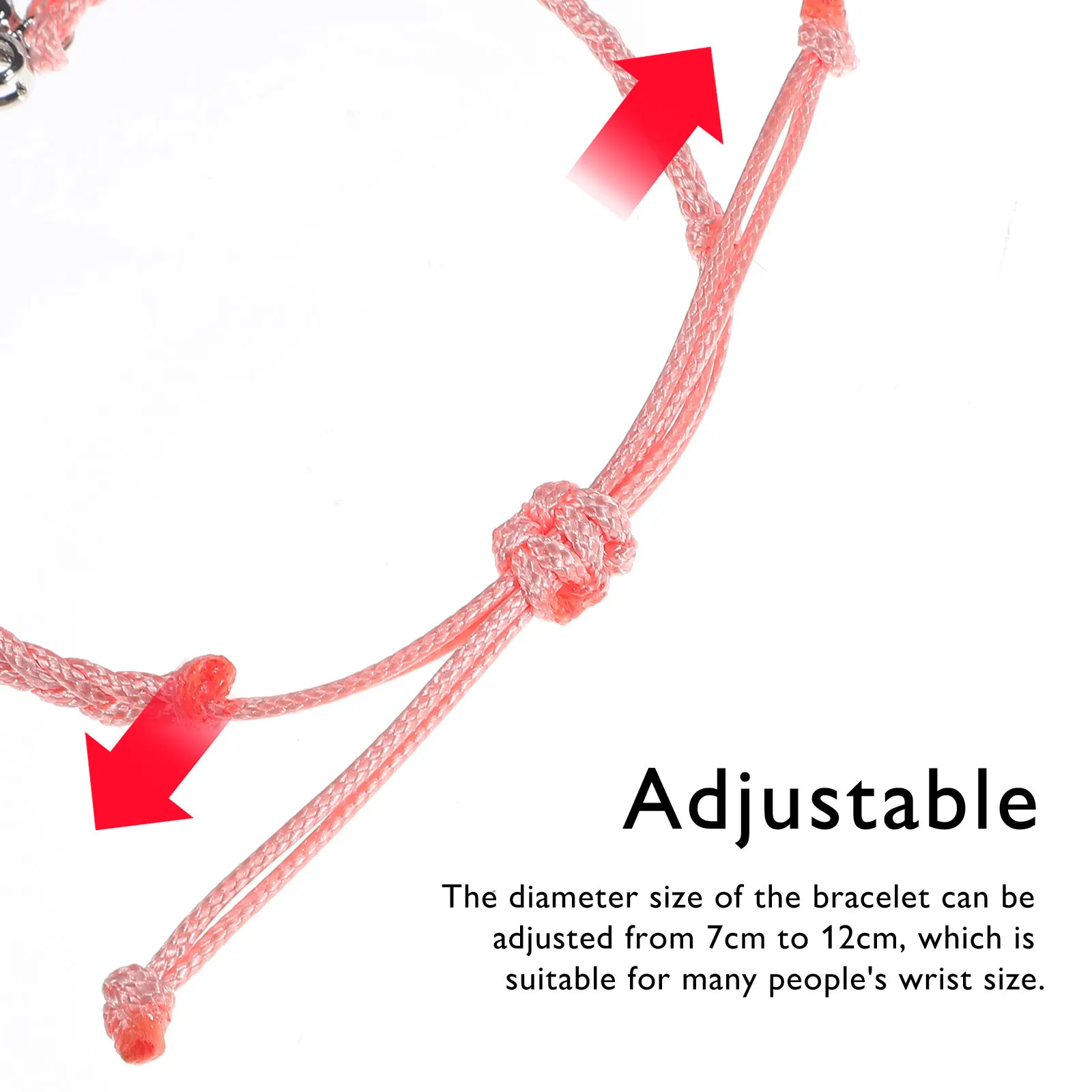 2Pcs Braided Adjustable Projection Bracelets Woven Wrist Cord Jewelry Couple Jewelry Gift Bracelet Circle Charms Bracelet