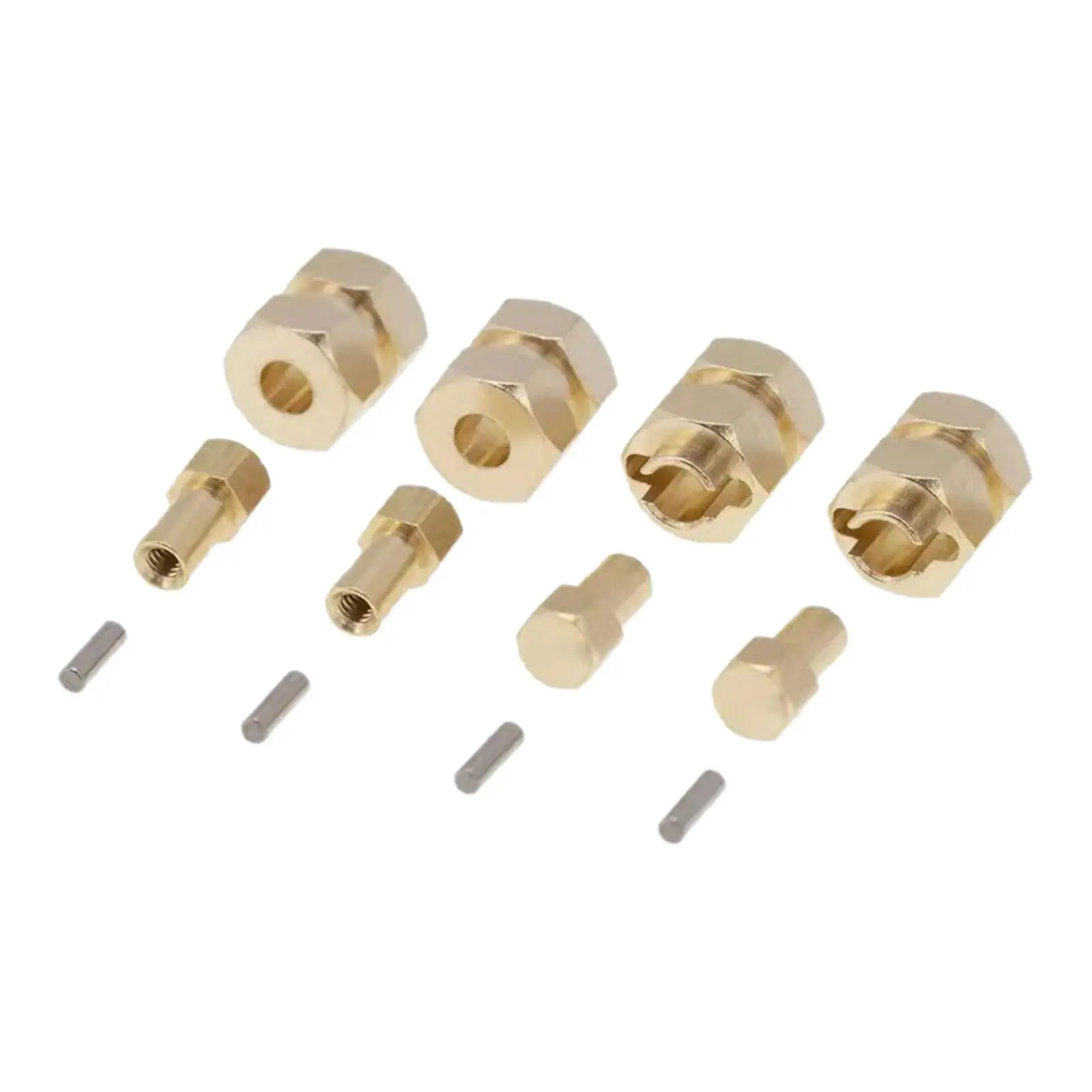 4Pcs Brass Extended 7mm Hex Wheel Hubs for AXIAL SCX24 1/24 RC Crawler 5mm