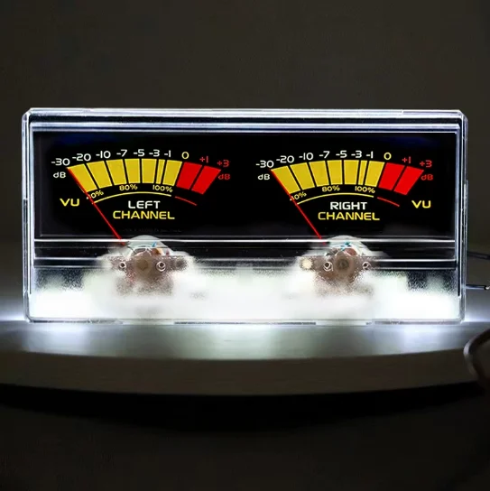 Dual Needle VU Level Meter with Backlight 6-12V for Power Amplifier, Analog Panel Indicator for DB/Sound/Power Monitoring