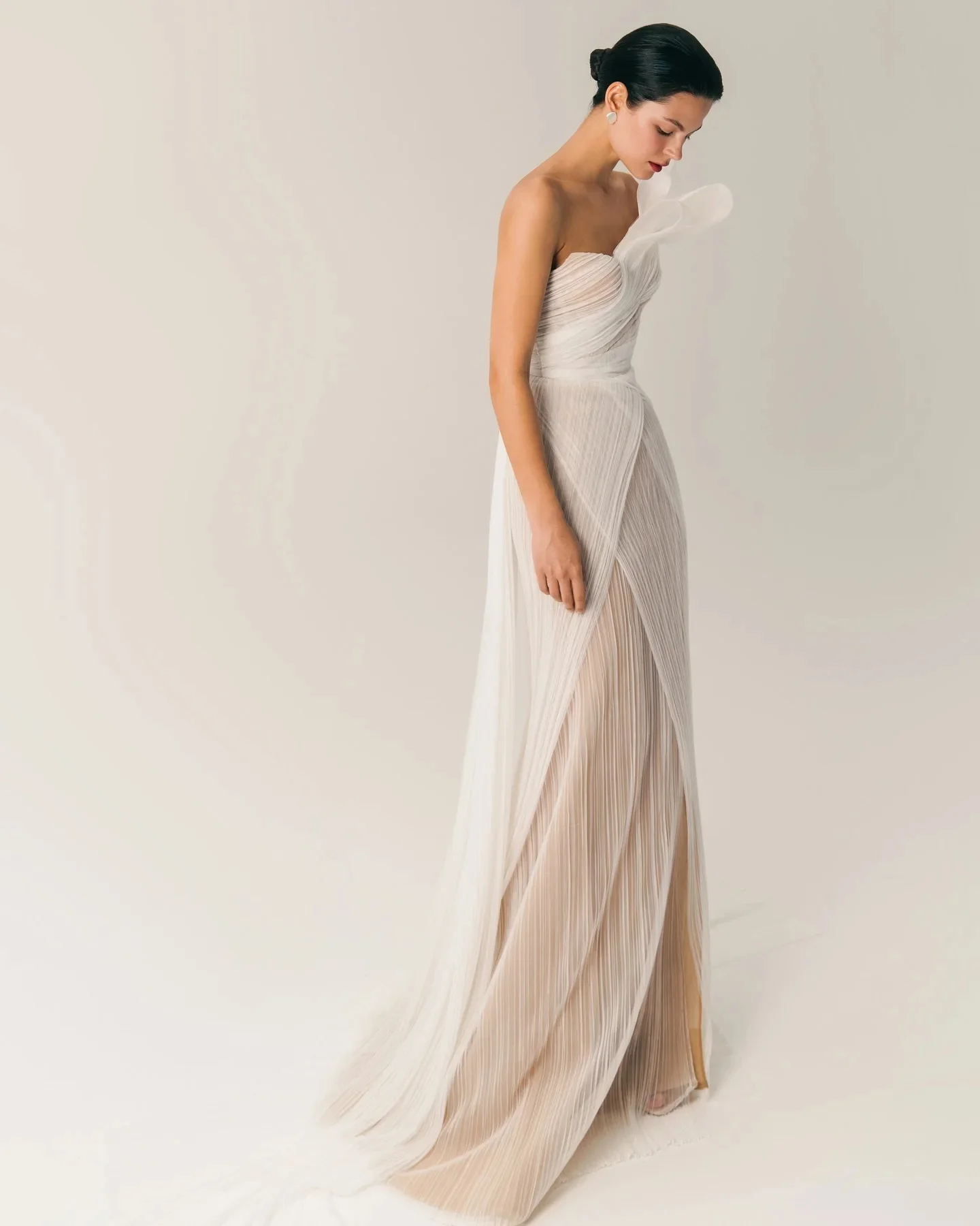 

Customized Exquisite Tulle Criss-Cross Pleat Straight Scalloped Long Dresses Bespoke Occasion Dresses Sizes Available Matching