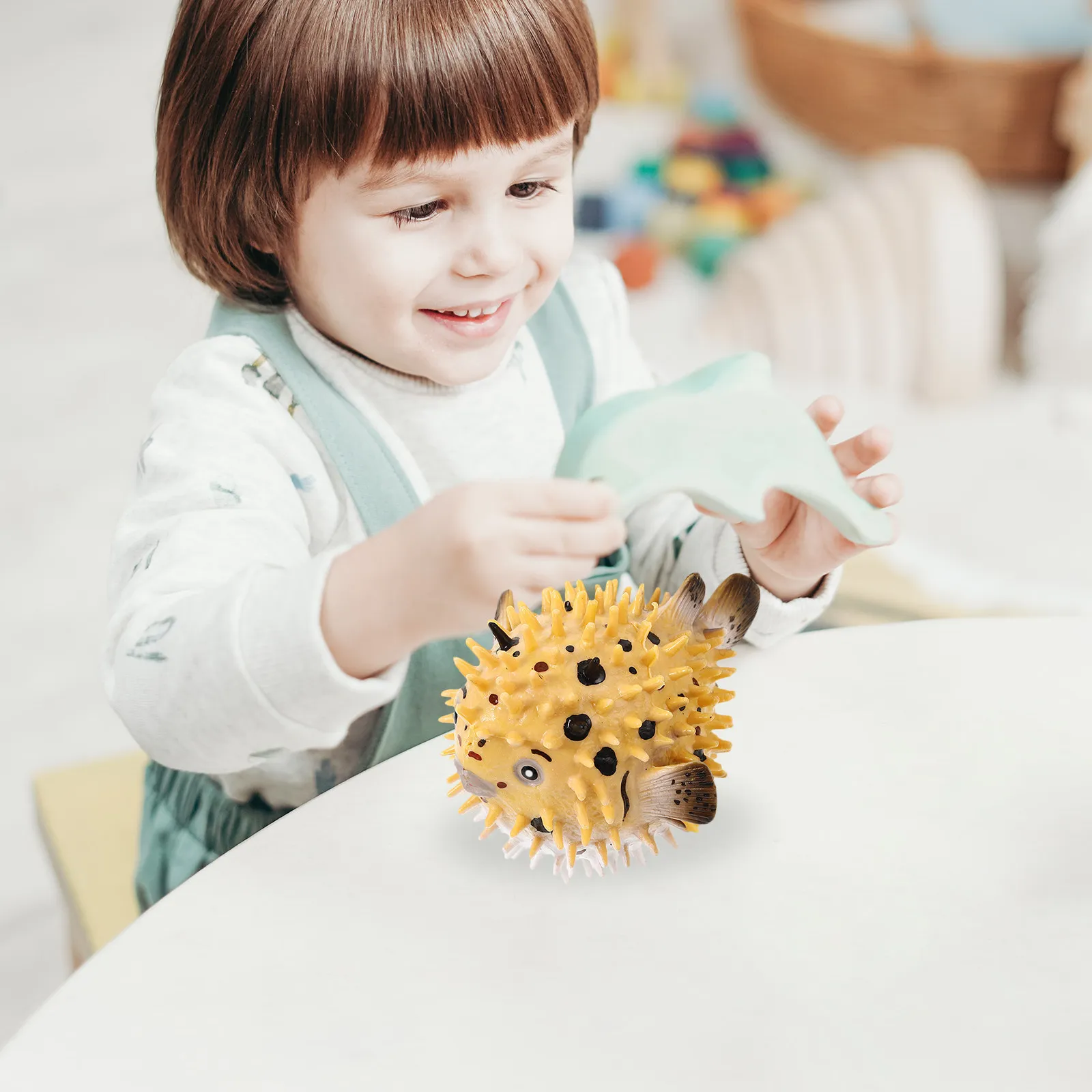 

Realistic Simulation Pufferfish Educational Ocean Animal Swim Bath Fun Mini Puffer Fish Action Figure DIY Display