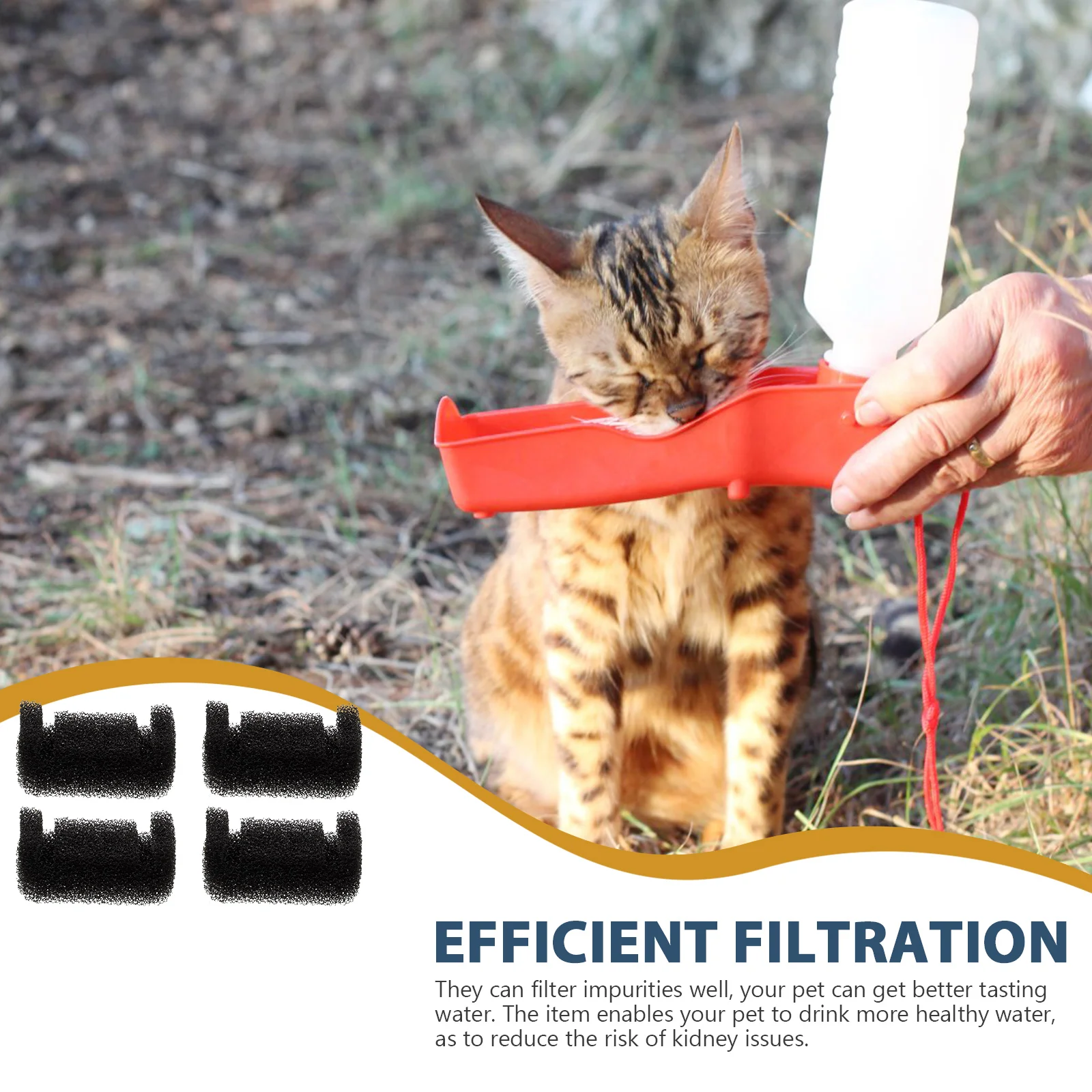 

4pcs U-Shaped Filter Mesh Pet Drinking Fountain Sponge Filters Cleaner Water Household Pet Water Dispenser Accessory