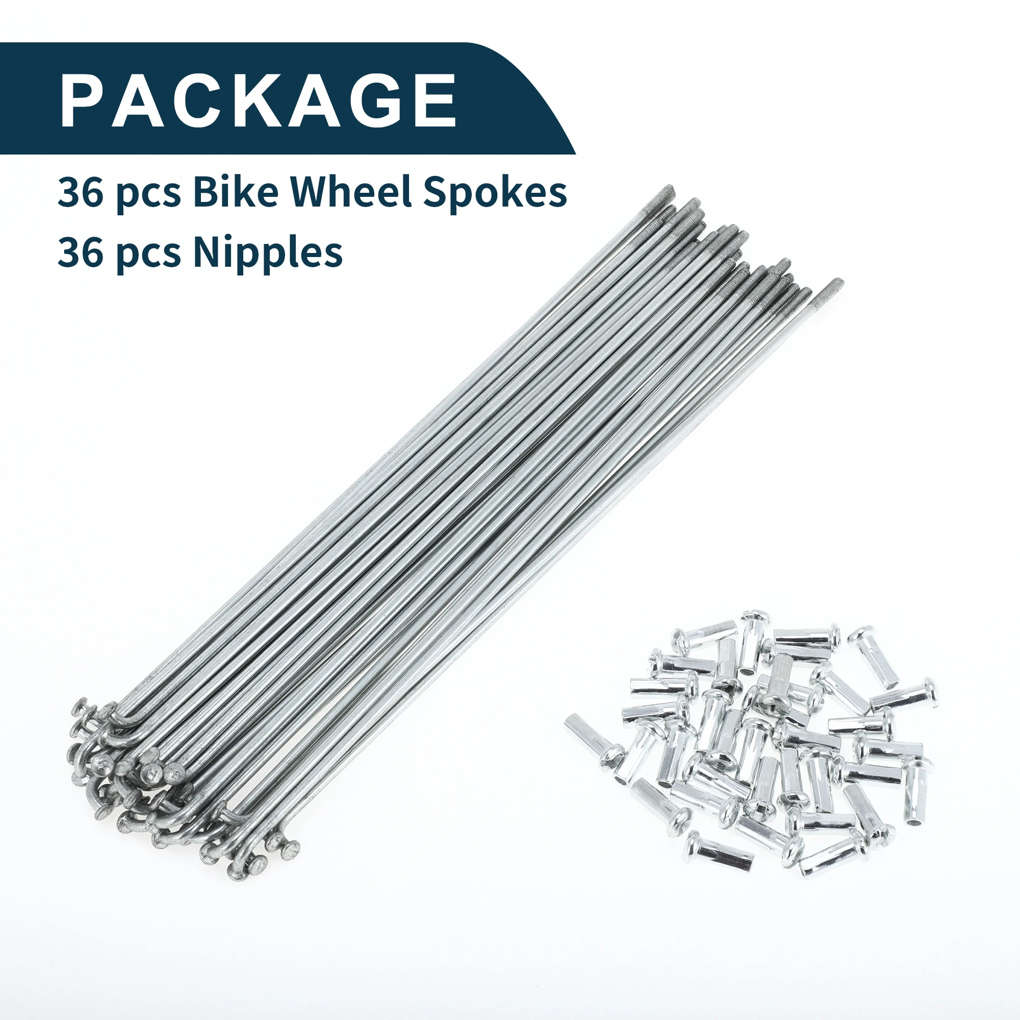X Autohaux Fahrradspeichen Fahrrad-Radspeichen Silberfarbene Nippel 1 Set 13G 173mm-265mm Länge Verzinkte Fahrradspeichen-Nippel – Detail 4