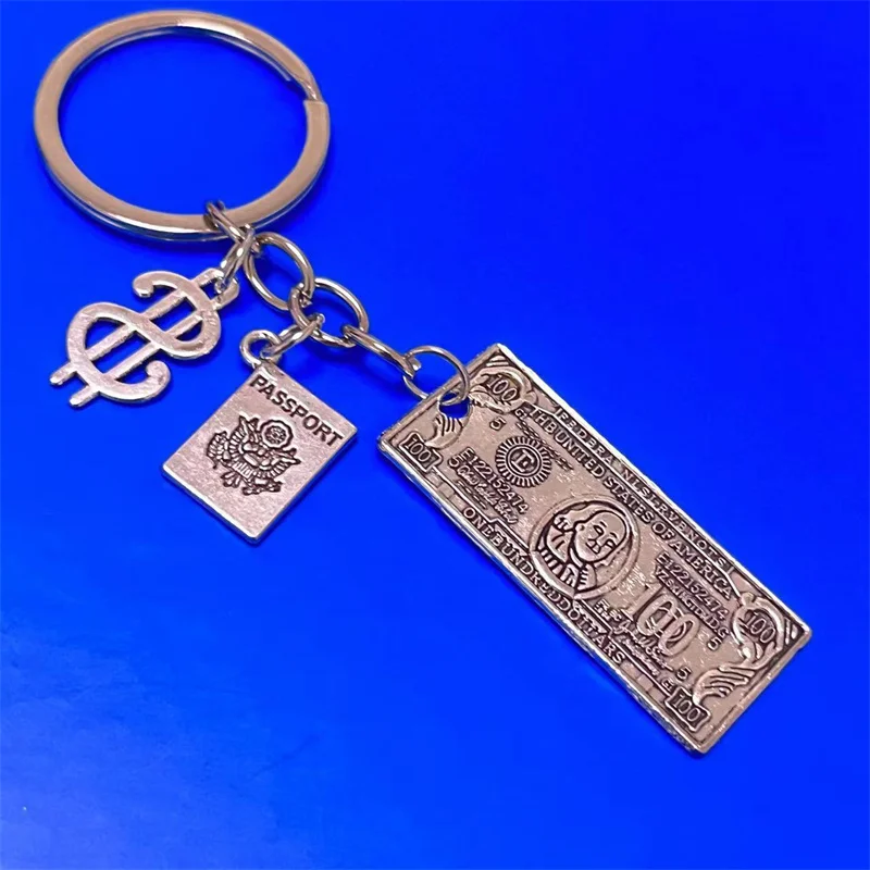 الإبداعية Dollar الدولار والمال مربع المفاتيح للرجال والنساء ، مدرسة كيرينغ ، اكسسوارات مفتاح السيارة ، هدايا المجوهرات ، جديد ، 2023 #3