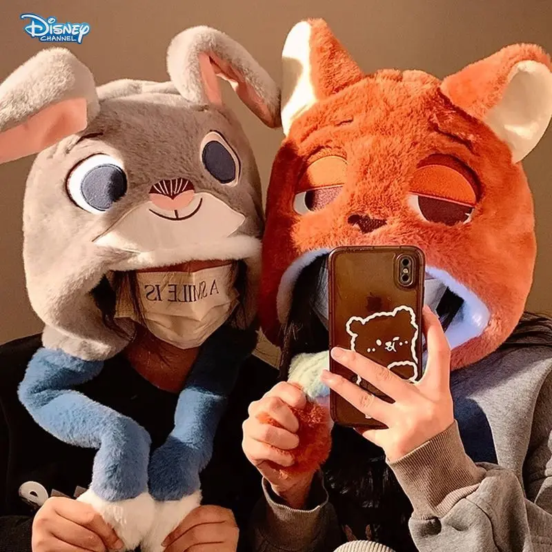 

Disney Zootopia Judy Nick Plush Hat Women's Autumn and Winter Warm Plush Hat Lucifer Couple Ear Protection Hat Holiday Gift