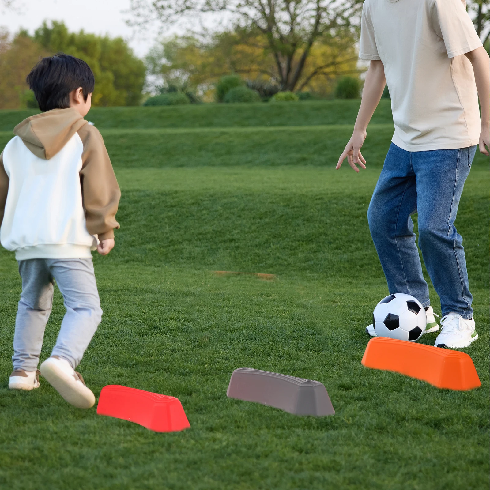 

1 Set Stepping Stones Balance Beam Sensory Training Coordination Stability Toddler Outdoor Play Non-Slip Sturdy Safe Indoor