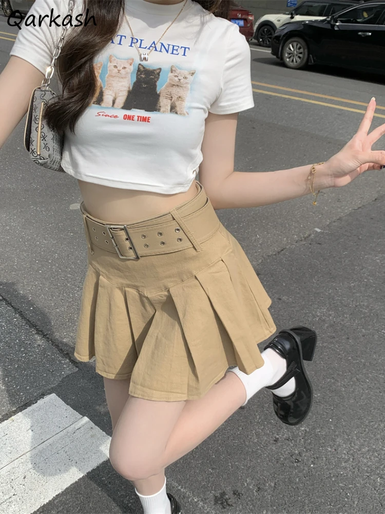 Retro Mini Pleated Skirts Women Hot Sale Ins Streetwear All-match Chic Y2k Denim Sexy New High Waist Summer Fashion Faldas Mujer