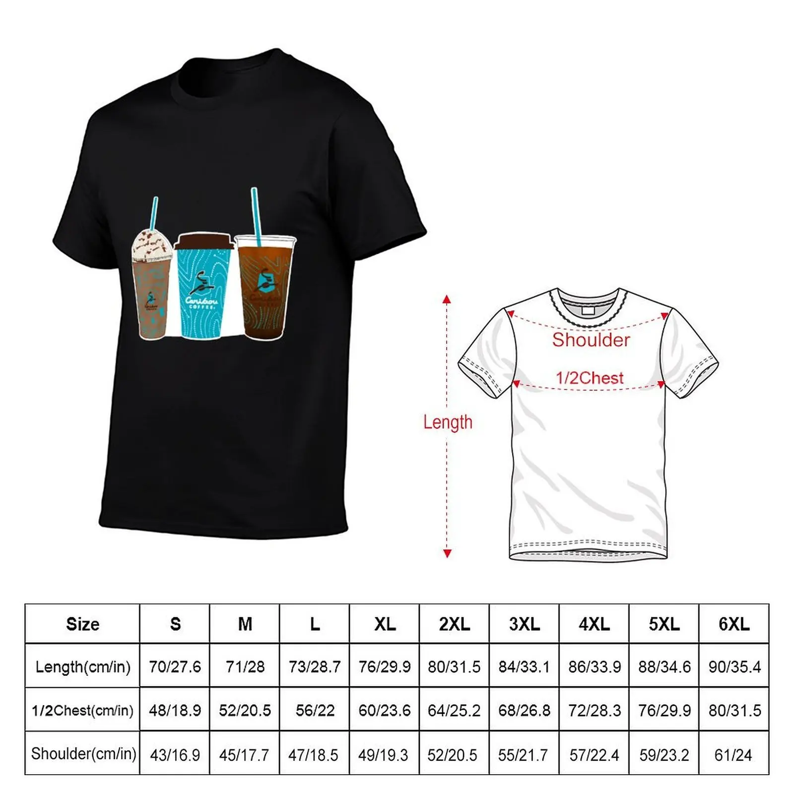 Caribou Coffee Cups T-Shirt Lightweight Gym Training T-Shirt