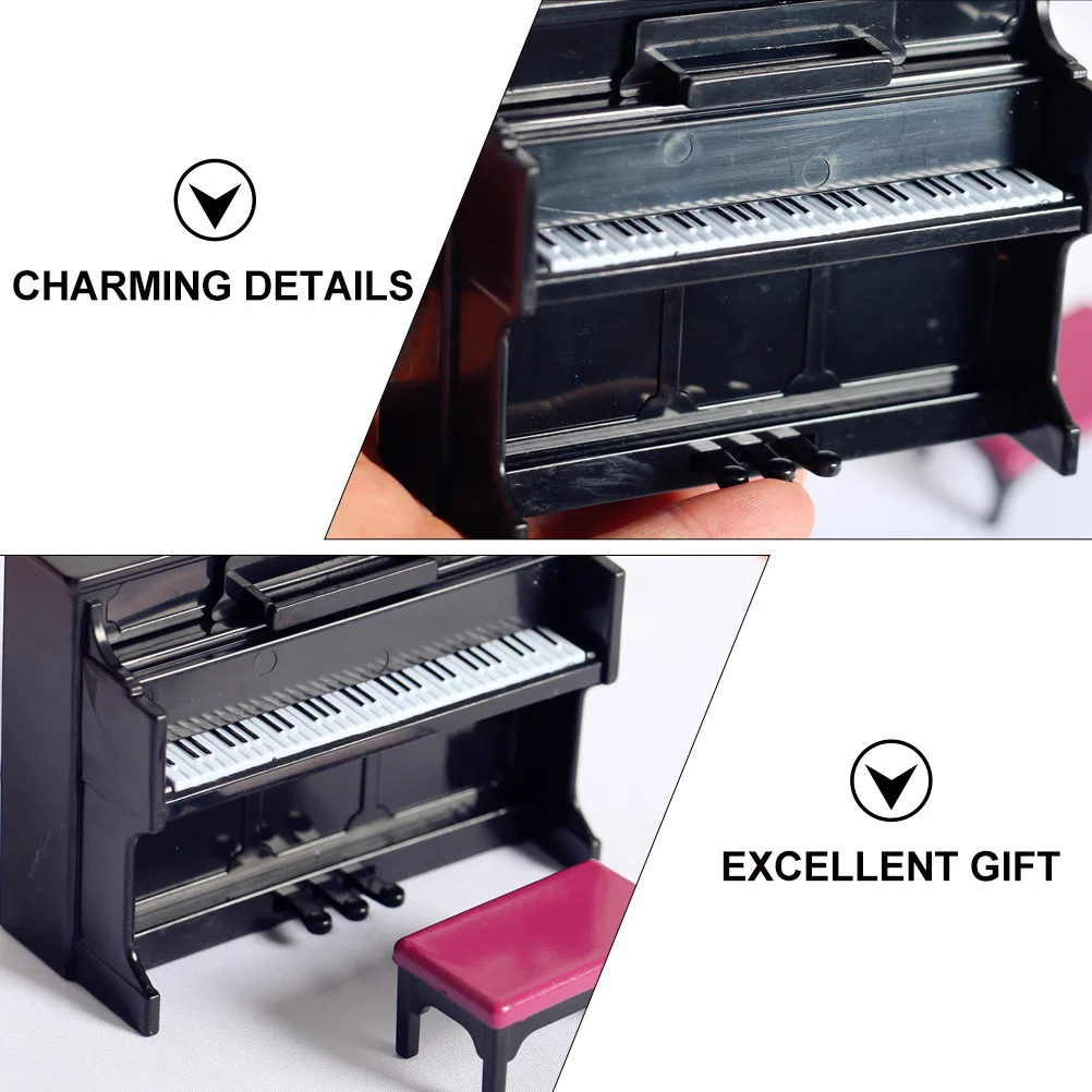 Mini Piano Props Miniature House Accessory Scene Adornment Furniture Artificial Wreath