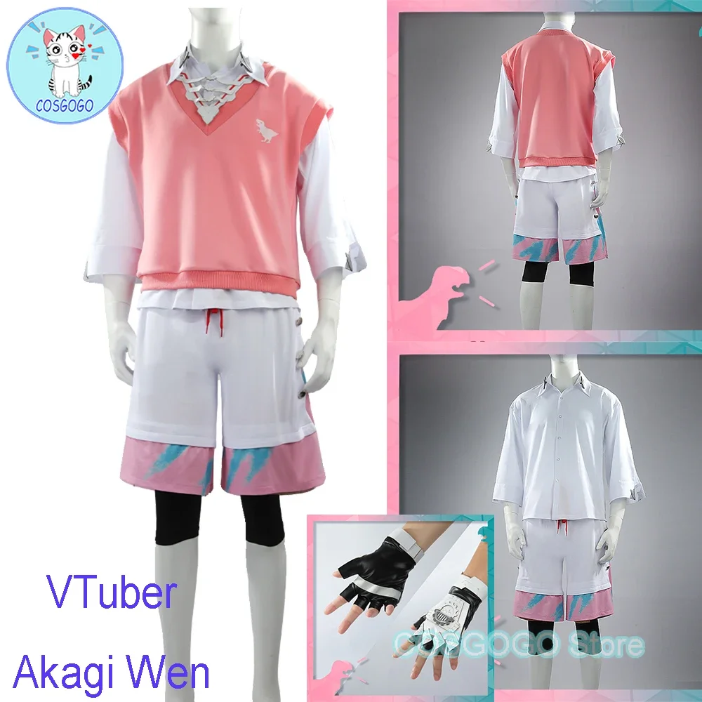 [Customized] VTuber NIJISANJI Akagi Wen Cosplay Costume Fashion Handsome Uniform Full Set Activity Party Clothing