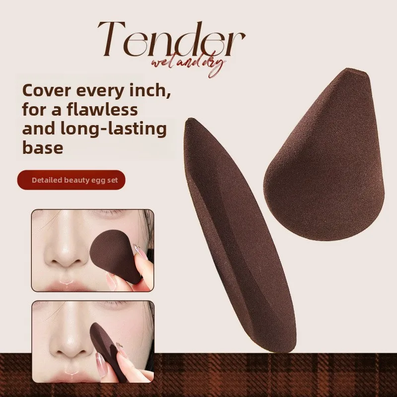 2pcs Finger Shape Makeup Sponge Set, Soft Reusable Cosmetic Puff for Foundation Highlighter Concealer, Blending for Face Contour