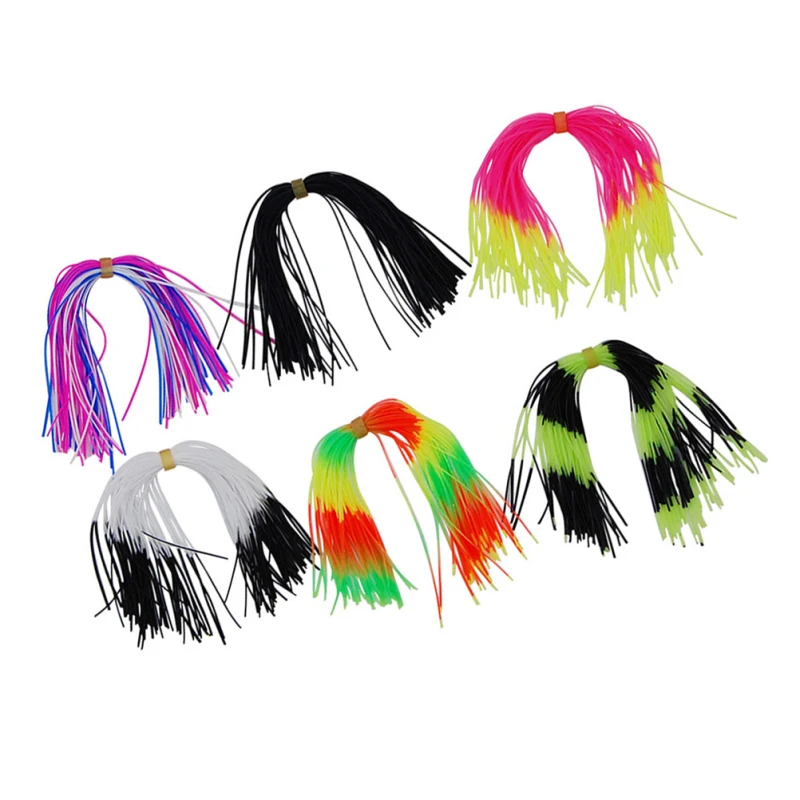 6pcs Silicone Skirts Fishing Bait Accessories Fishing  Random Color Thunder Frog Tail Water Grass Silicone  Skirt