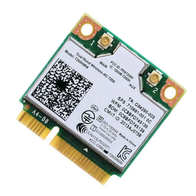 Touriste bande sans fil-AC 7260 7260HMW, intel 7260AC 7260HMW 7260AC, demi-mini PCI-e Bluetooth, wifi 867M + 4.0BT