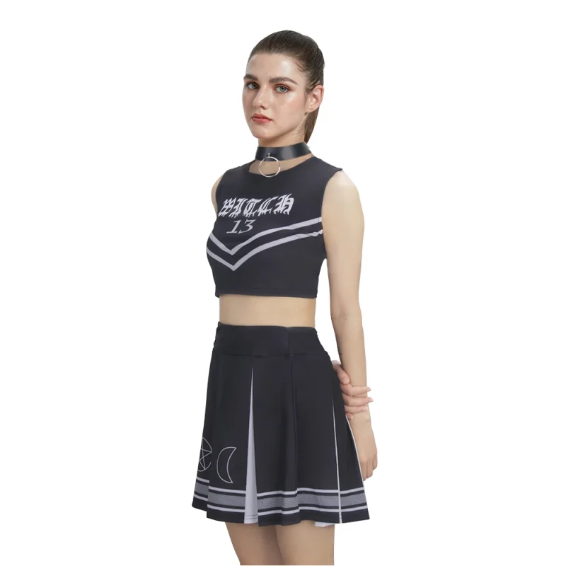 Movie Deinfluencer 2022 Coven Witch Black Cheerleader Tops Skit Set In Stock Takerlama