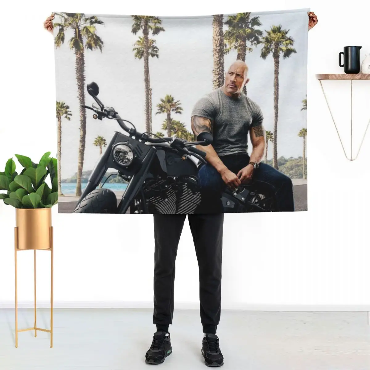 

dwayne johnson Throw Blanket Cozy Microfiber Throw Blanket for Home Bedroom